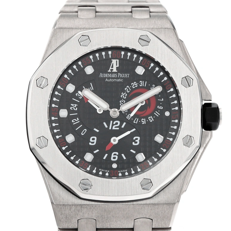 Audemars Piguet,Royal Oak Offshore 44mm,44mm,Titanium Gold,Black,Automatic,Day,Power Reserve Indicator,Dule Time,25995IP,25995IP.OO.1000TI.01