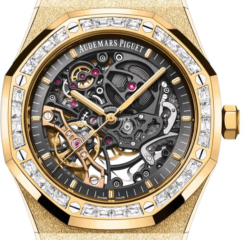 Audemars Piguet,Royal Oak 41mm,41mm,Yellow Gold,Skeleton,Grey,Automatic,Double Balance,45hours,15412BA,15412BA.ZG.1224BA.01