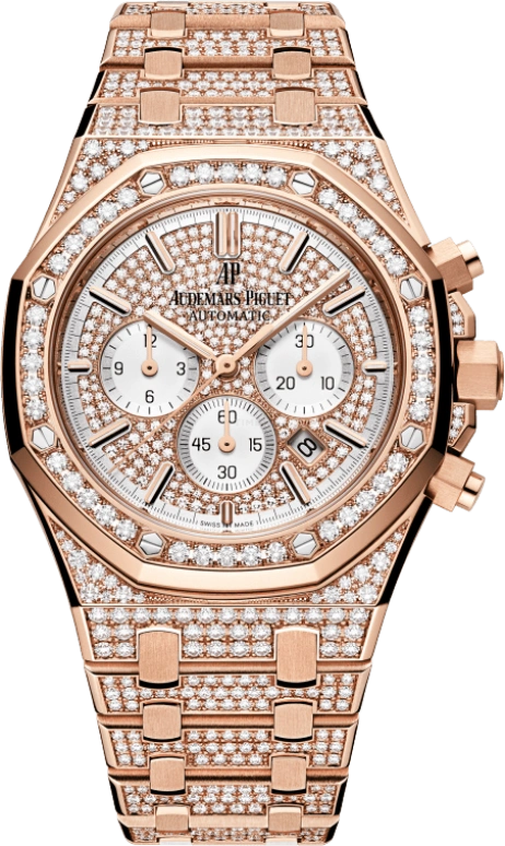 Audemars Piguet,Royal Oak 41mm,41mm,Pink Gold,Rose,Silver,Automatic,Chronograph,Day,26322OR,26322OR.ZZ.1222OR.01