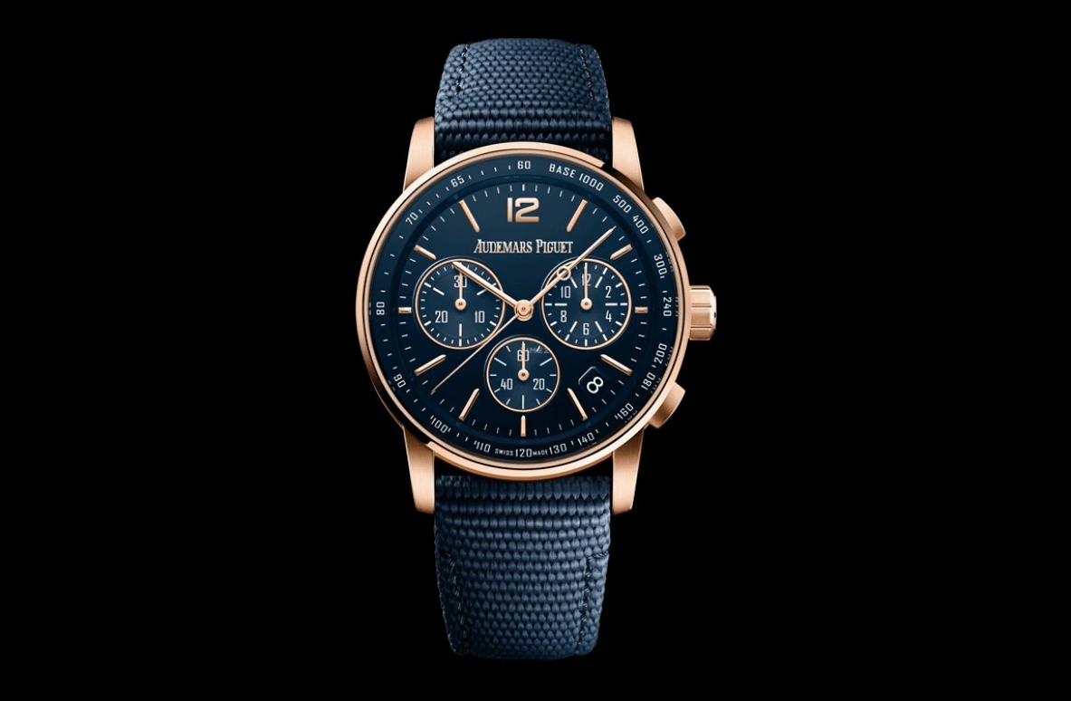 Audemars Piguet,CODE 11.59 41mm,41mm,Rose Gold,Rose,Blue,Automatic,Chronograph,Day,Flyback,26393OR,26393OR.OO.A027KB.01