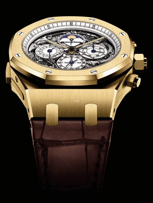 Audemars Piguet,Royal Oak 44mm,44mm,Yellow Gold,White,Skeleton,Automatic,Chronograph,Moonphase,Perpetual Calendar,Leap Year,45hours,In-house Caliber,26065BA,26065BA.OO.D088CR.01