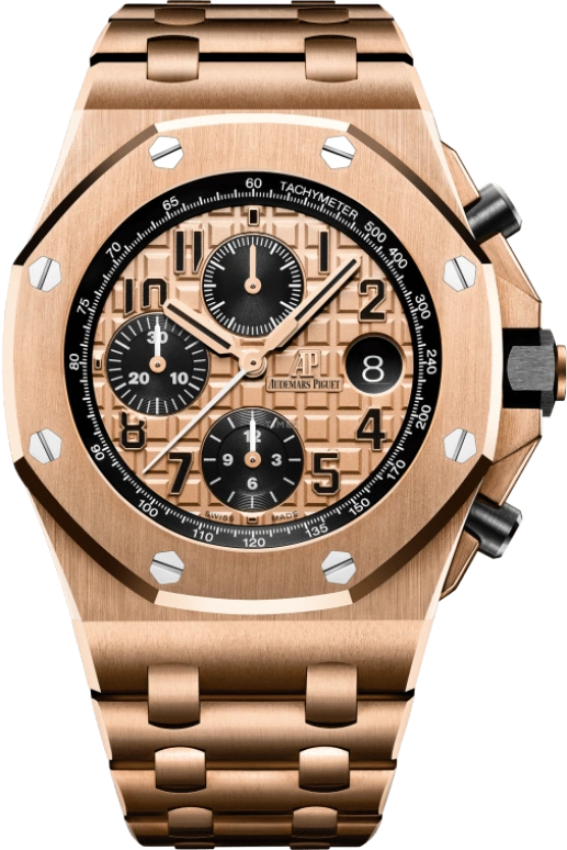Audemars Piguet,Royal Oak Offshore 42mm,42mm,Pink Gold,Ceramic,Champagne,Automatic,Chronograph,Day,26470OR,26470OR.OO.1000OR.01