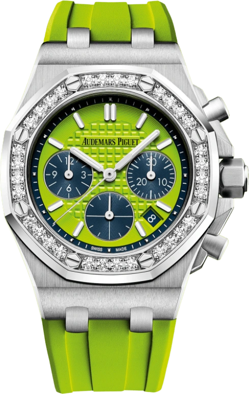 Audemars Piguet,Royal Oak Offshore 37mm,37mm,Stainless Steel,Green,Blue,Automatic,Chronograph,Day,26231ST,26231ST.ZZ.D038CA.01