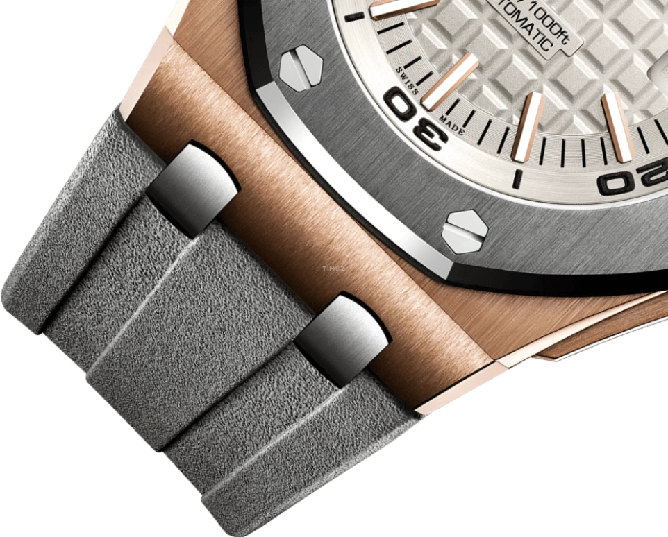 Audemars Piguet,Royal Oak Offshore 42mm,42mm,Pink Gold,Titanium,White,Silver,Automatic,Day,60hours,15711OI,15711OI.OO.A006CA.01