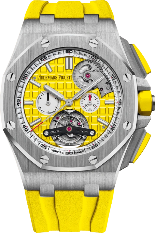 Audemars Piguet,Royal Oak Offshore 44mm,44mm,Stainless Steel,Yellow,Automatic,Chronograph,Day,26540ST,26540ST.OO.A051CA.01