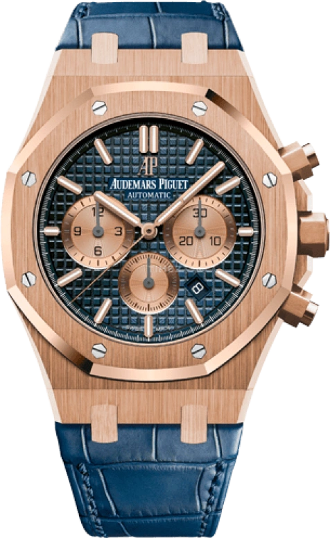 Audemars Piguet,Royal Oak 41mm,41mm,Pink Gold,Blue,Automatic,Chronograph,Day,26331OR,26331OR.OO.D315CR.01