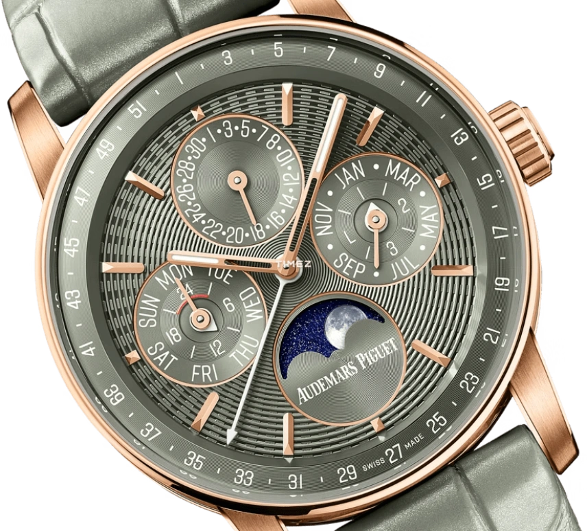 Audemars Piguet,CODE 11.59 38mm,38mm,Rose Gold,Green,Automatic,Moonphase,Perpetual Calendar,Month,Date,55hours,In-house Caliber,26441OR,26441OR.OO.D405CR.01