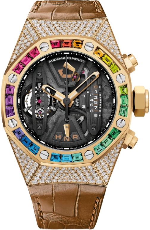 Audemars Piguet,Royal Oak Concept 44mm,44mm,Yellow Gold,Skeleton,Black,Handwound,Chronograph,Power Reserve Indicator,Tourbillon,Function Selector,237hours,In-house Caliber,26235BA,26235BA.YY.D502CR.01