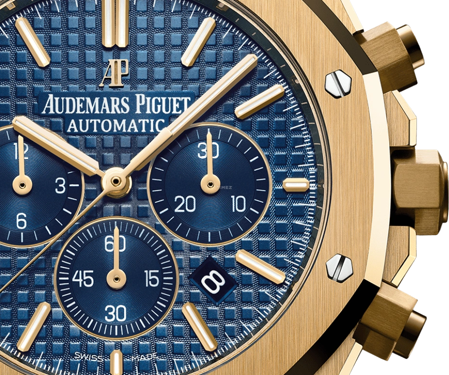 Audemars Piguet,Royal Oak 41mm,41mm,Yellow Gold,Blue,Automatic,Chronograph,Day,26320BA,26320BA.OO.1220BA.02