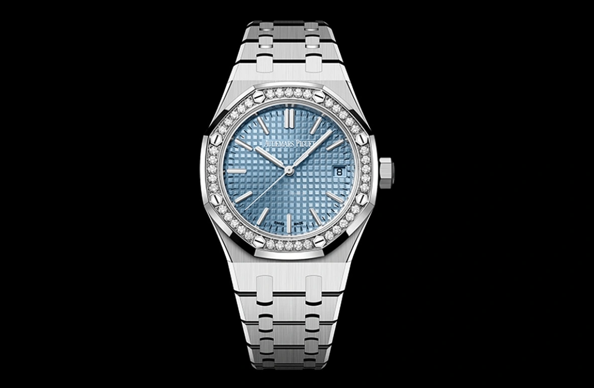 Audemars Piguet,Royal Oak 37mm,37mm,Stainless Steel,Blue,Automatic,Day,60hours,15551ST,15551ST.ZZ.1356ST.01 50th