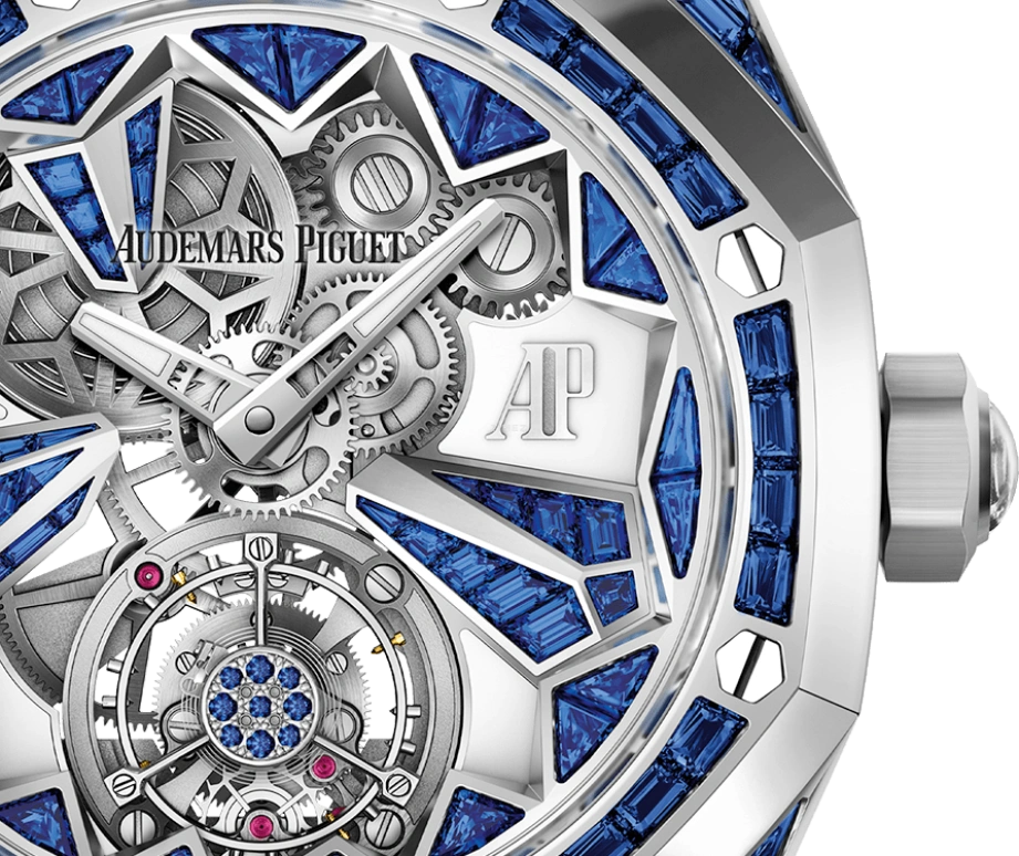 Audemars Piguet,Royal Oak Concept 38.50mm,38.50mm,White Gold,Skeleton,Silver,Blue,Handwound,Tourbillon,72hours,26228BC,26228BC.SS.D314CR.01
