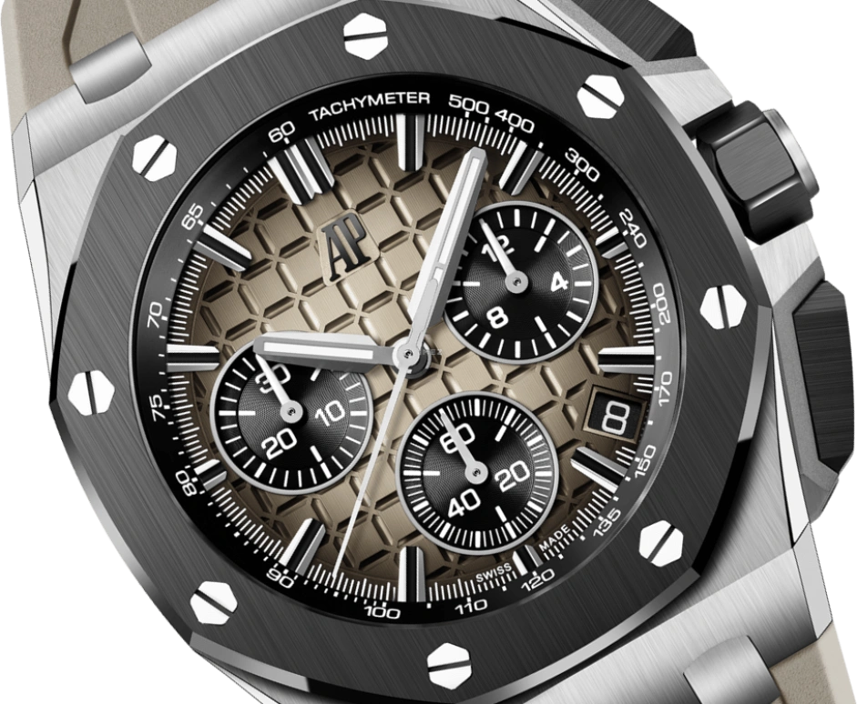 Audemars Piguet,Royal Oak Offshore 43mm,43mm,Ceramic,Stainless Steel,Brown,Automatic,Chronograph,Day,Flyback,26420SO,26420SO.OO.A600CA.01