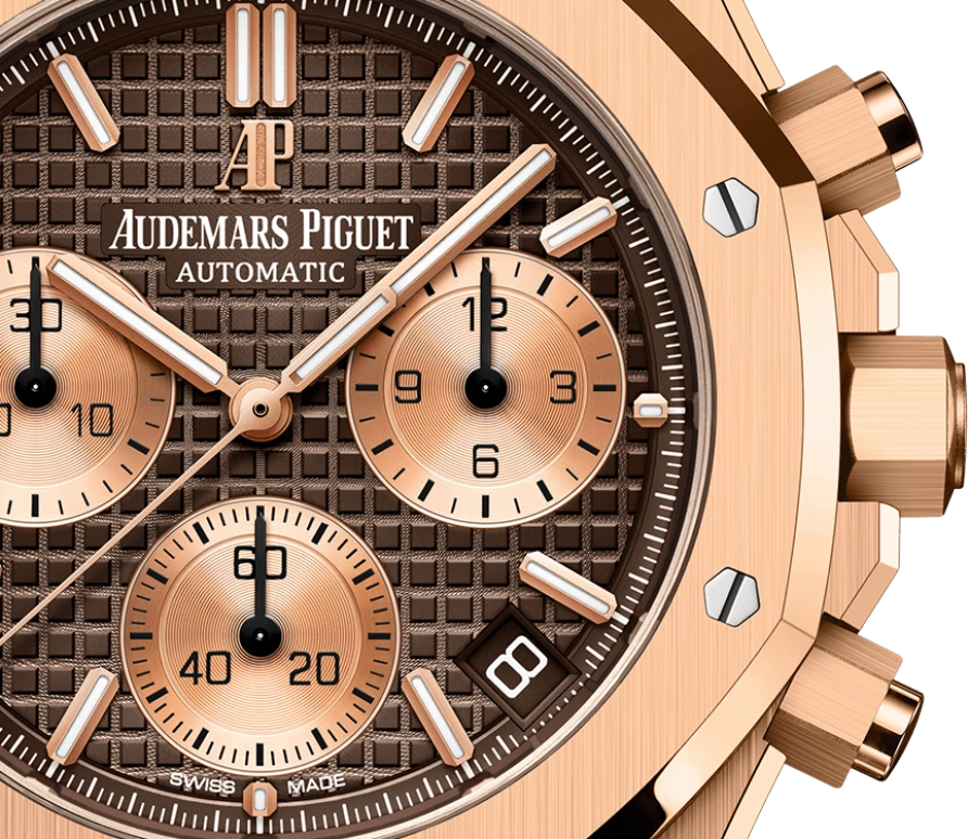 Audemars Piguet,Royal Oak 41mm,41mm,Pink Gold,Brown,Automatic,Chronograph,Day,26239OR,26239OR.OO.1220OR.02