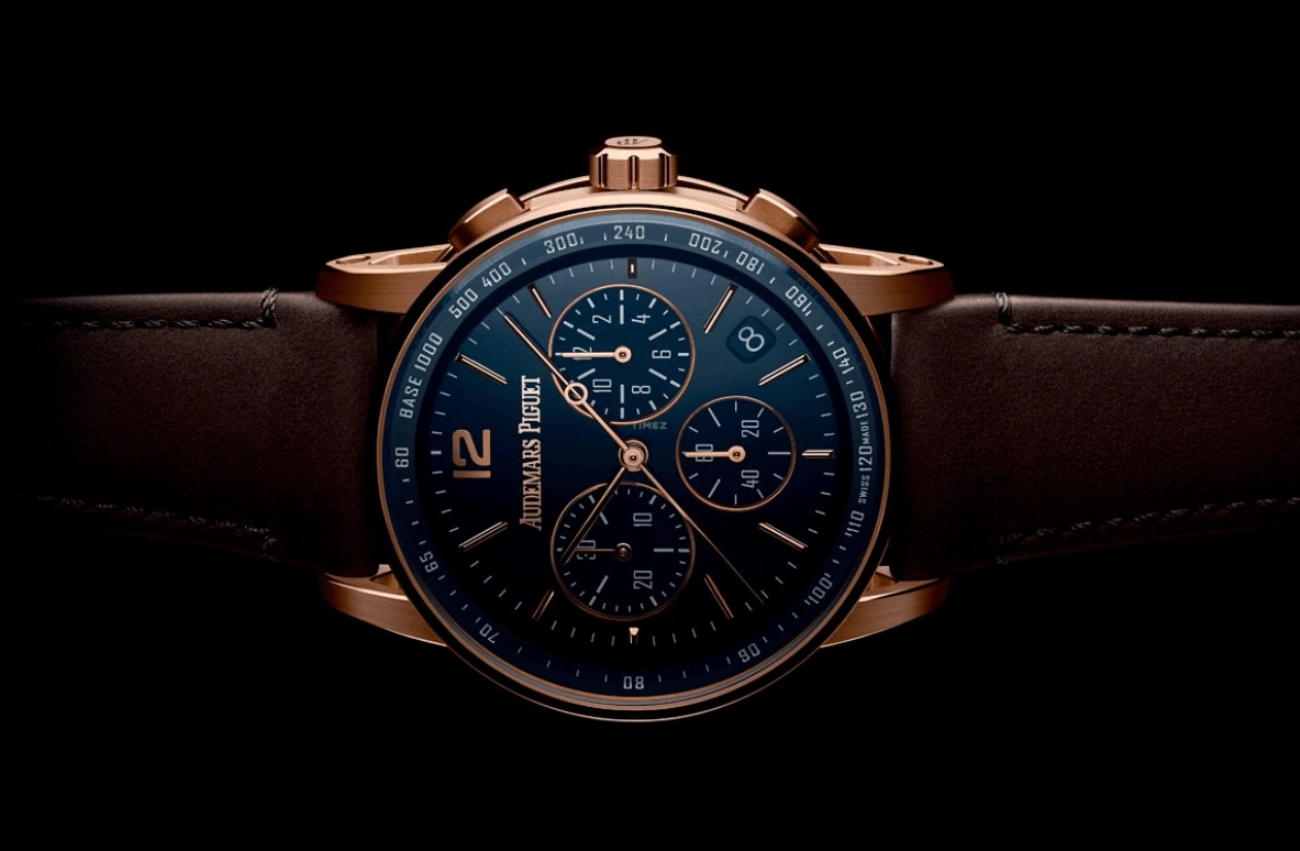 Audemars Piguet,CODE 11.59 41mm,41mm,Pink Gold,Blue,Automatic,Chronograph,Day,Flyback,26393OR,26393OR.OO.A321CR.01