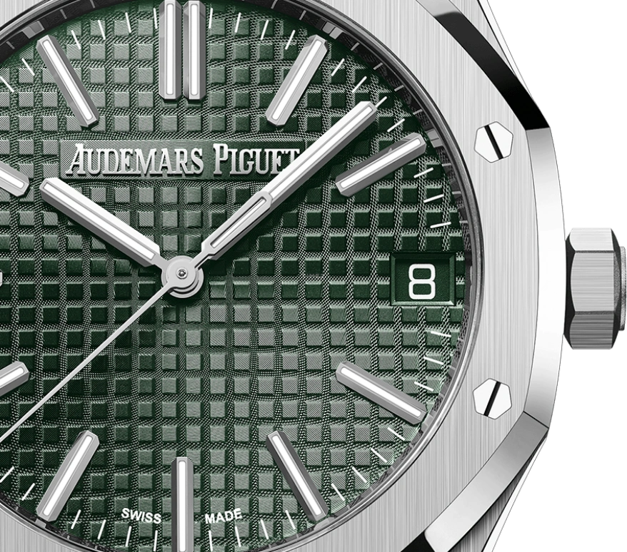 Audemars Piguet,Royal Oak 41mm,41mm,Stainless Steel,Green,Automatic,Day,70hours,15510ST,15510ST.OO.1320ST.04 50th