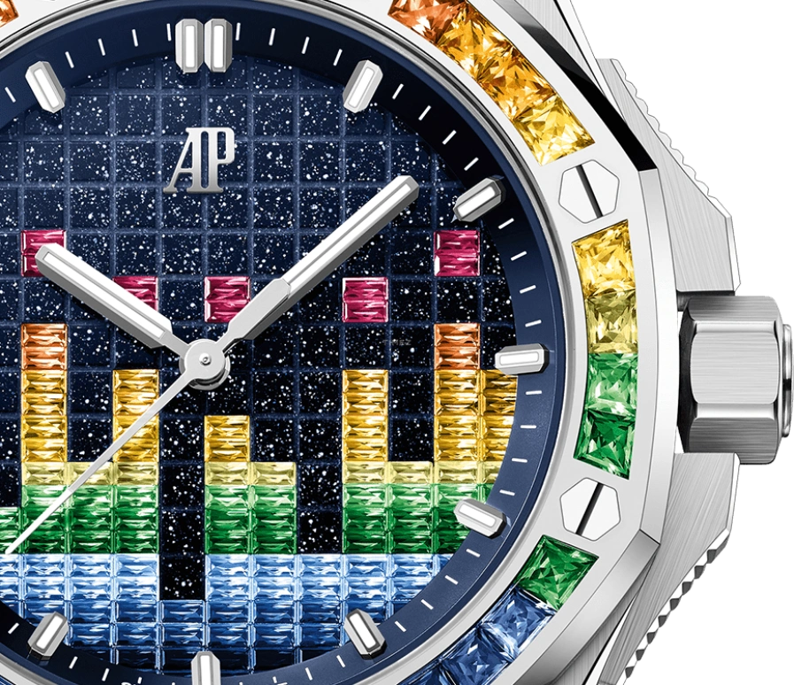 Audemars Piguet,Royal Oak Offshore 37mm,37mm,White Gold,Multi-Color,Orange,Blue,Green,Automatic,60hours,In-house Caliber,77601BC,77601BC.YY.D343CA.01
