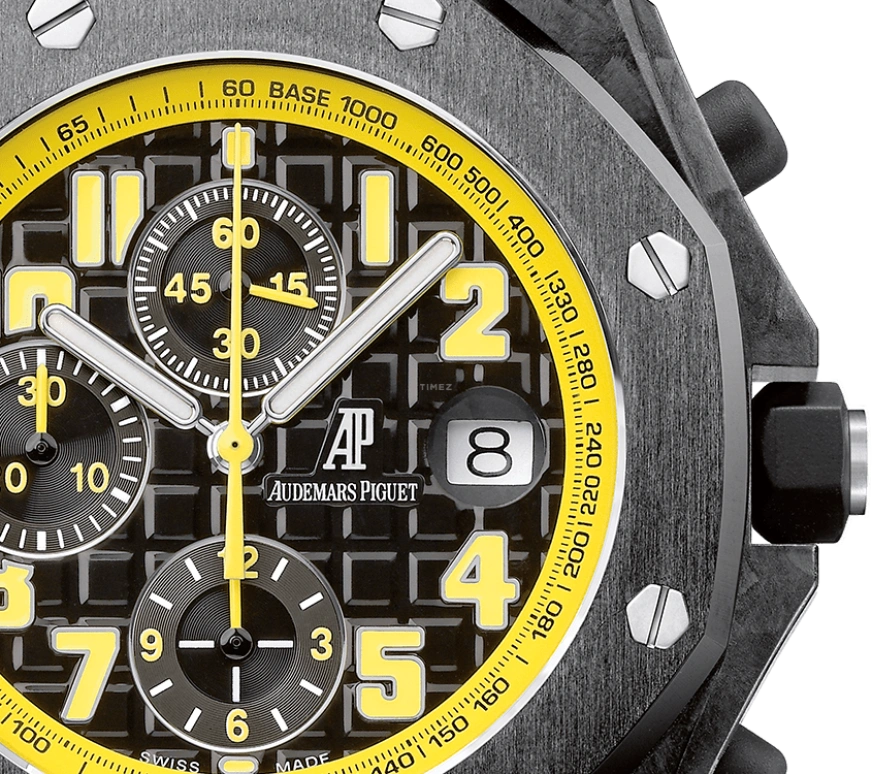 Audemars Piguet,Royal Oak Offshore 42mm,42mm,Titanium,Ceramic,Carbon,Black,Yellow,Automatic,Chronograph,Day,26176FO,26176FO.OO.D101CR.02