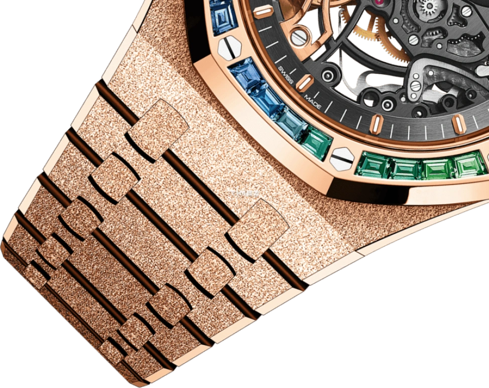 Audemars Piguet,Royal Oak 41mm,41mm,Rose Gold,Skeleton,Grey,Automatic,Double Balance,45hours,15412OR,15412OR.YG.1224OR.01-B