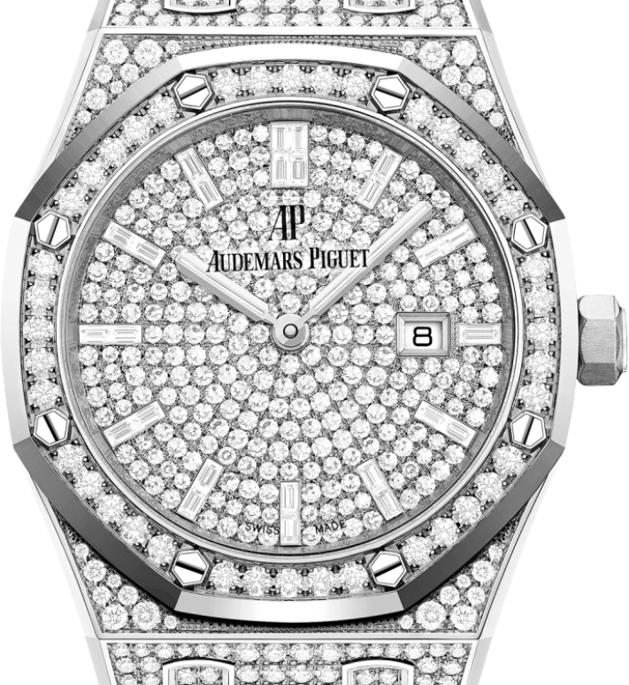 Audemars Piguet,Royal Oak 33mm,33mm,White Gold,Silver,White,Quartz,Day,In-house Caliber,67652BC,67652BC.ZZ.1265BC.01