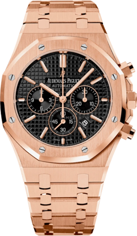 Audemars Piguet,Royal Oak 41mm,41mm,Pink Gold,Black,Automatic,Chronograph,Day,26320OR,26320OR.OO.1220OR.01