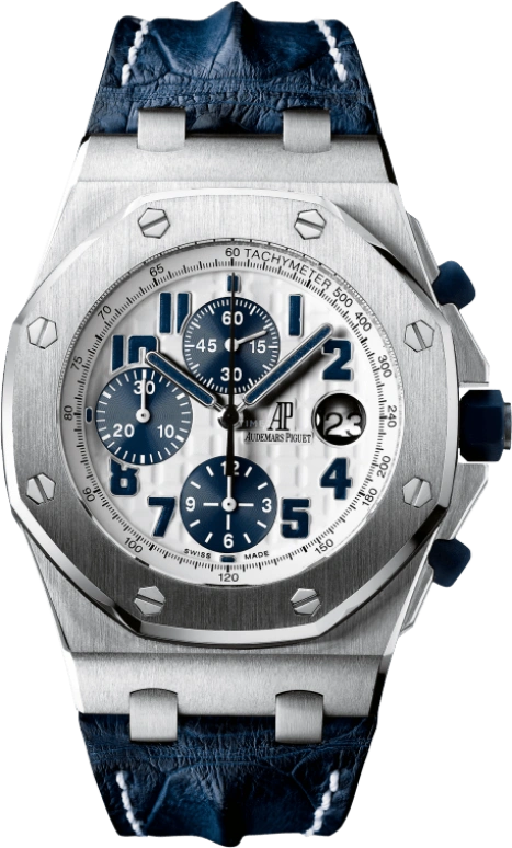 Audemars Piguet,Royal Oak Offshore 42mm,42mm,Stainless Steel,Silver,Blue,Automatic,Chronograph,Day,26170ST,26170ST.OO.D305CR.01