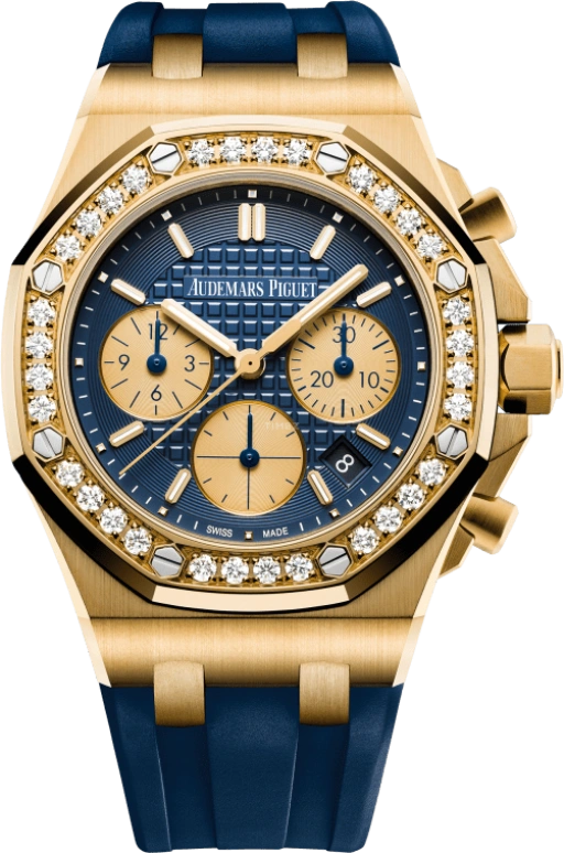 Audemars Piguet,Royal Oak Offshore 37mm,37mm,Yellow Gold,Blue,Automatic,Chronograph,Day,26231BA,26231BA.ZZ.D027CA.01
