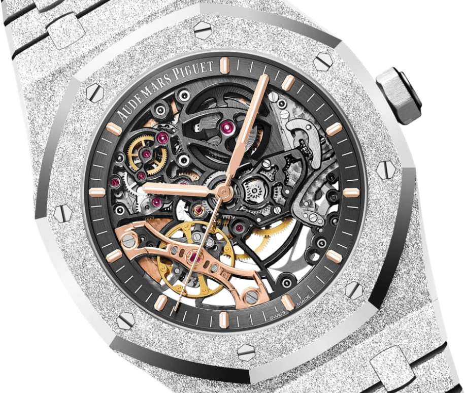 Audemars Piguet,Royal Oak 41mm,41mm,White Gold,Skeleton,Stone Gray,Automatic,Double Balance,45hours,Quavo,15407BC,15407BC.GG.1224BC.01
