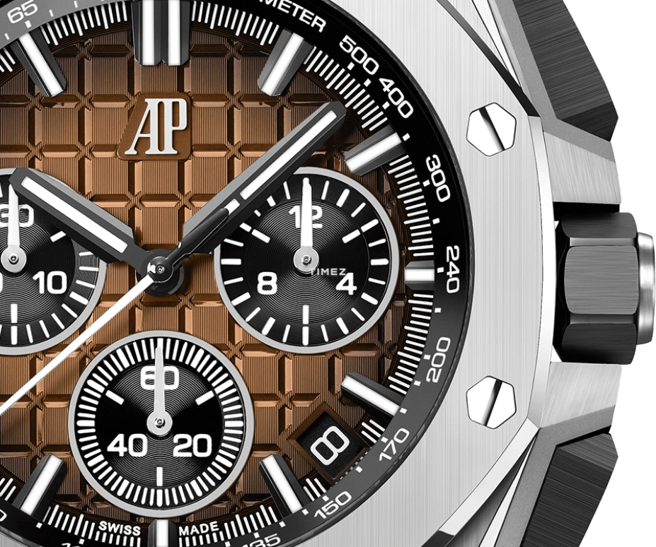 Audemars Piguet,Royal Oak Offshore 43mm,43mm,Stainless Steel,Brown,Black,Automatic,Chronograph,Day,26420ST,26420ST.OO.A828CR.01