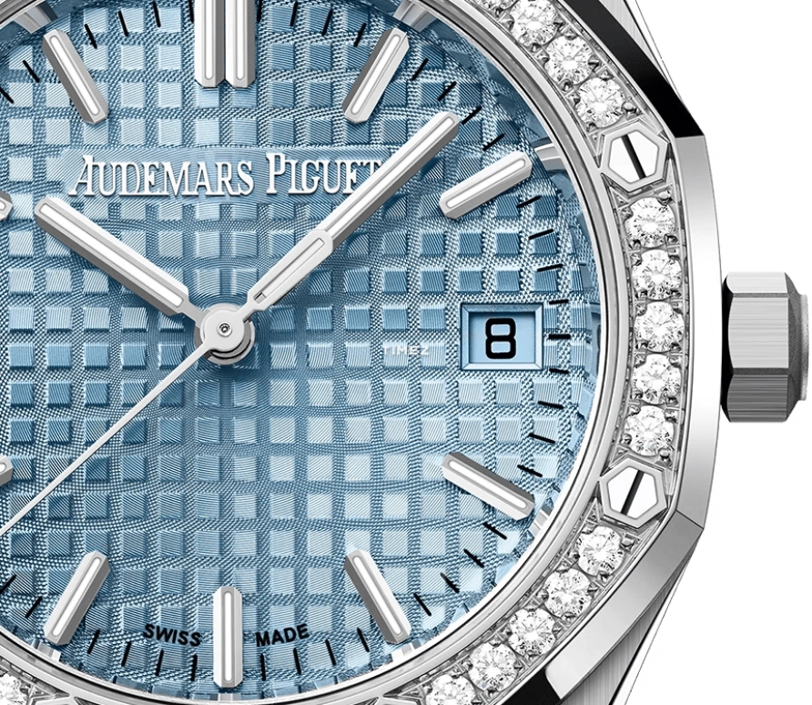 Audemars Piguet,Royal Oak 34mm,34mm,Stainless Steel,Ice Blue,Automatic,Day,50hours,77451ST,77451ST.ZZ.1361ST.01 50th