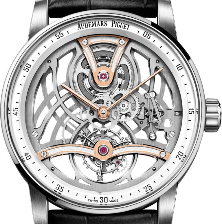 Audemars Piguet,CODE 11.59 41mm,41mm,White Gold,Red Gold,Skeleton,Handwound,Tourbillon,80hours,26600CR,26600CR.OO.D002CR.99