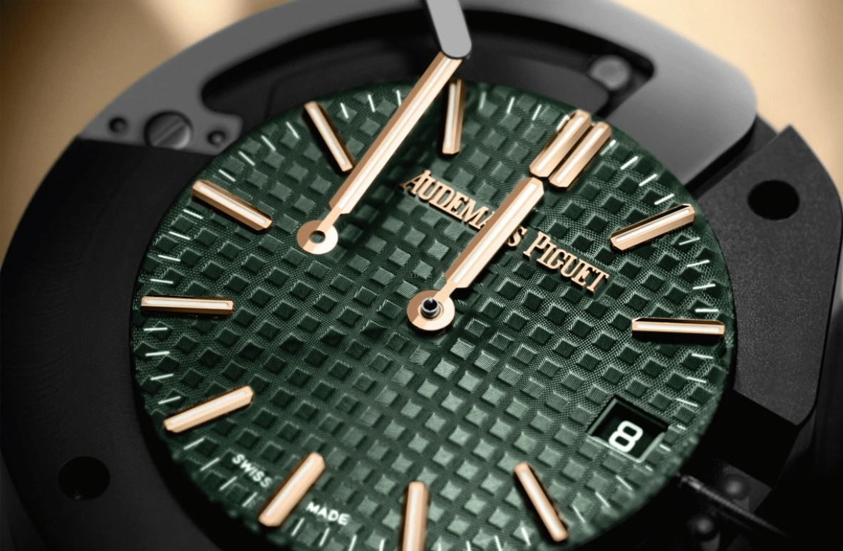 Audemars Piguet,Royal Oak 37mm,37mm,Pink Gold,Green,Automatic,Day,60hours,15551OR,15551OR.ZZ.1356OR.03 50th