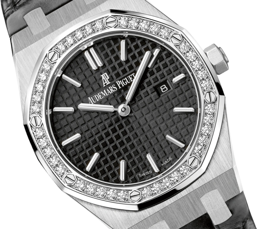 Audemars Piguet,Royal Oak 33mm,33mm,Stainless Steel,Black,Quartz,Day,In-house Caliber,67651ST,67651ST.ZZ.D002CR.01