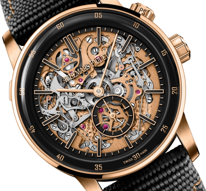 Audemars Piguet,CODE 11.59 41mm,41mm,Ceramic,Pink Gold,Skeleton,Pink Red,Handwound,Minute Repeater,Grande Sonnerie,Petite Sonnerie,26397NR,26397NR.OO.D002KB.01