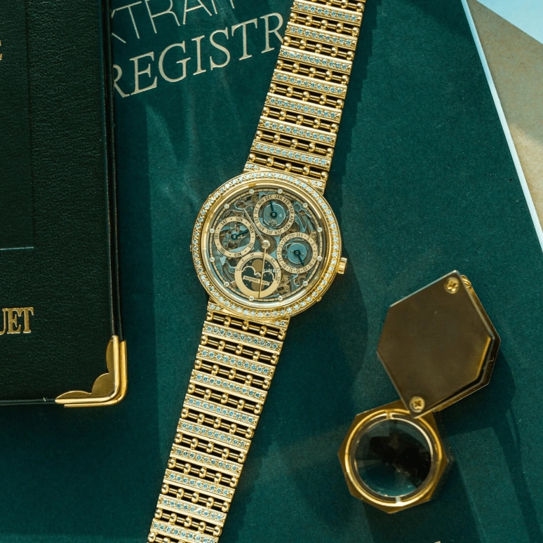 Audemars Piguet,Other 36mm,36mm,Yellow Gold,Skeleton,Automatic,Moonphase,Perpetual Calendar,Month,Date,40hours,In-house Caliber,5582BA