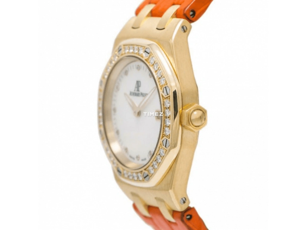 Audemars Piguet,Royal Oak 33mm,33mm,Yellow Gold,White,Quartz,Day,Sapphire,Crystal Glass,67601BA,67601BA.ZZ.D012CR.02