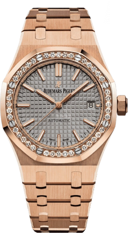 Audemars Piguet,Royal Oak 37mm,37mm,Pink Gold,Grey,Automatic,Day,60hours,15451OR,15451OR.ZZ.1256OR.02