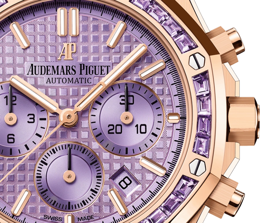 Audemars Piguet,Royal Oak 38mm,38mm,Pink Gold,Purple,Automatic,Chronograph,Day,Jacques Bermon Webster II,sfera ebbasta,Travis Scott,La Flame,26319OR,26319OR.AY.1256OR.01