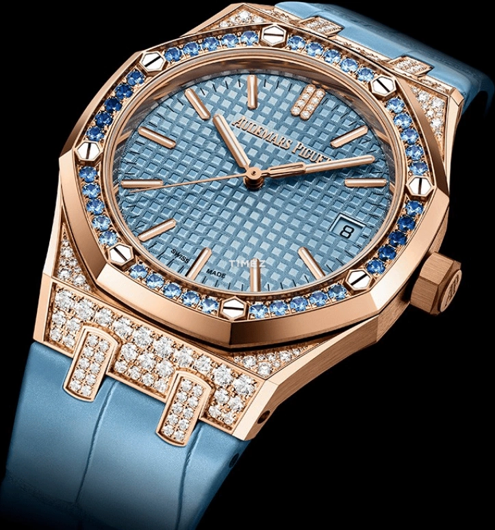 Audemars Piguet,Royal Oak 37mm,37mm,Rose Gold,Blue,Automatic,Day,Octagon,15551OR,15551OR.ZS.D344CR.01
