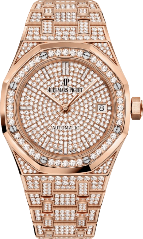 Audemars Piguet,Royal Oak 37mm,37mm,Pink Gold,Rose Gold,Automatic,Day,60hours,Georgina Rodríguez,15452OR,15452OR.ZZ.1258OR.02