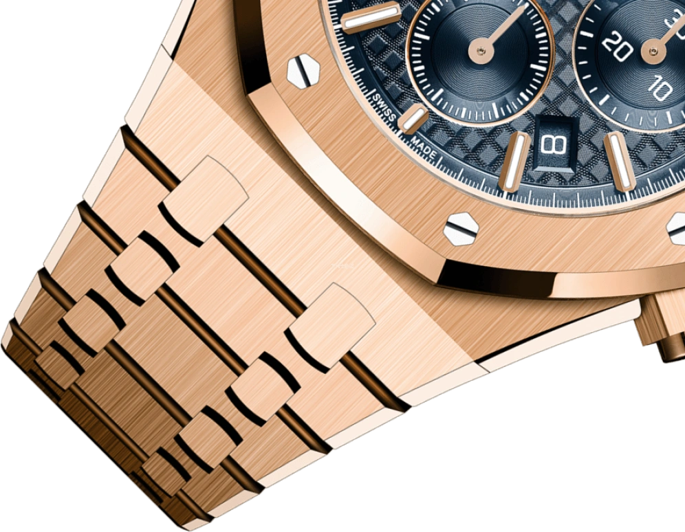 Audemars Piguet,Royal Oak 38mm,38mm,Pink Gold,Black,Automatic,Chronograph,Day,26715OR,26715OR.OO.1356OR.01