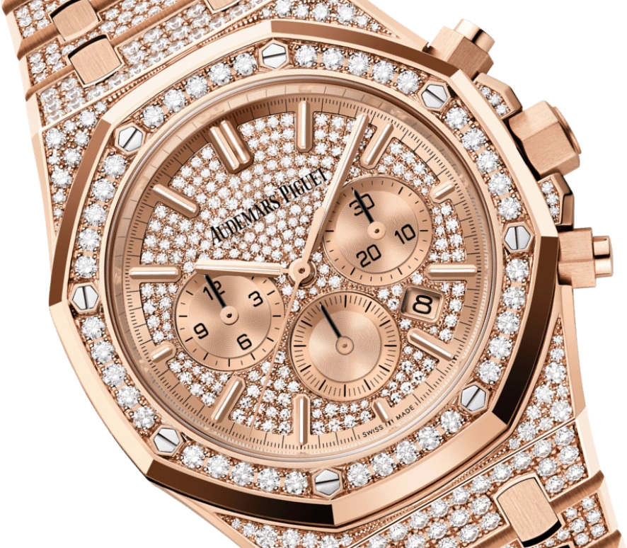 Audemars Piguet,Royal Oak 41mm,41mm,Rose Gold,Silver,Rose Gold,Automatic,Chronograph,Day,26333OR,26333OR.ZZ.1222OR.01