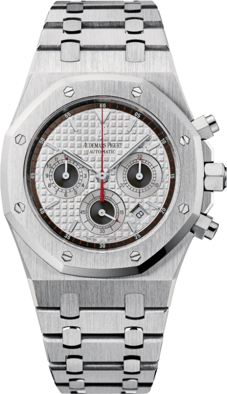 Audemars Piguet,Royal Oak 39mm,39mm,Stainless Steel,Silver,White,Silver White,Automatic,Chronograph,Day,26300ST,26300ST.OO.1110ST.06