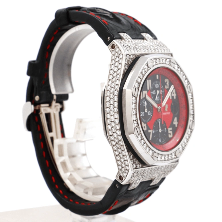 Audemars Piguet,Royal Oak Offshore 42mm,42mm,White Gold,Red,Automatic,Chronograph,Day,26196BC,26196BC.ZZ.D101CR.01
