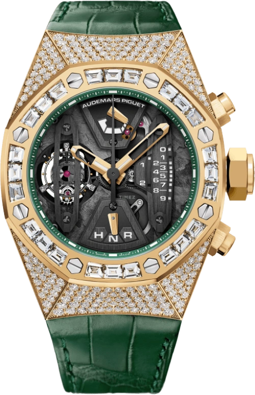 Audemars Piguet,Royal Oak Concept 44mm,44mm,Yellow Gold,Skeleton,Black,Handwound,Chronograph,Power Reserve Indicator,Tourbillon,Function Selector,237hours,In-house Caliber,26225BA,26225BA.ZZ.D400CR.01