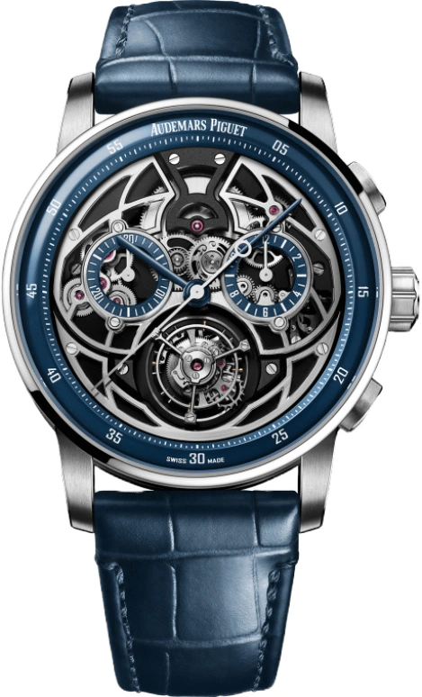 Audemars Piguet,CODE 11.59 41mm,41mm,White Gold,Skeleton,Automatic,Chronograph,Tourbillon,Flyback,26399BC,26399BC.OO.D321CR.01