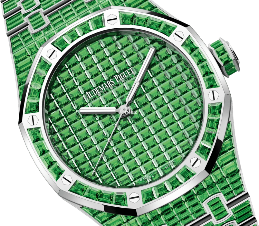 Audemars Piguet,Royal Oak 41mm,41mm,White Gold,Green,Automatic,70hours,In-house Caliber,15514BC,15514BC.TV.1284BC.01 50th