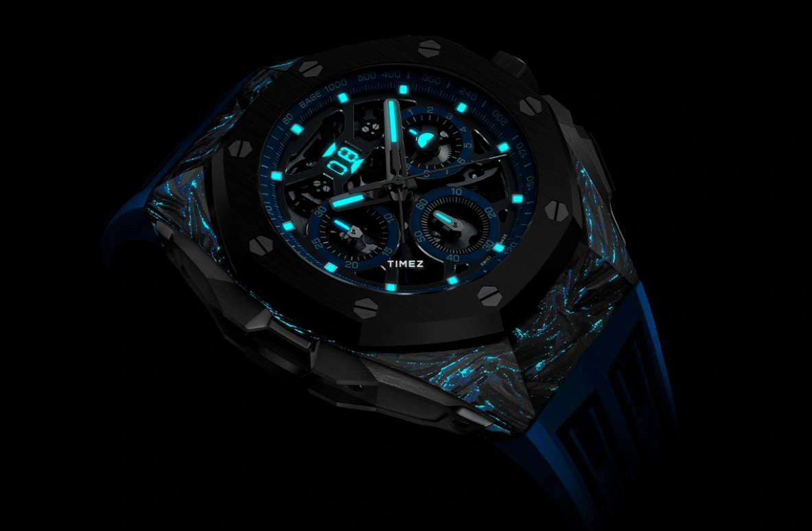 Audemars Piguet,Royal Oak Concept 43mm,43mm,Forged Carbon,Black,Blue,Skeleton,Automatic,Chronograph,Dule Time,Rattrapante,Big Date,70hours,In-house Caliber,26650FO,26650FO.OO.D353CA.01
