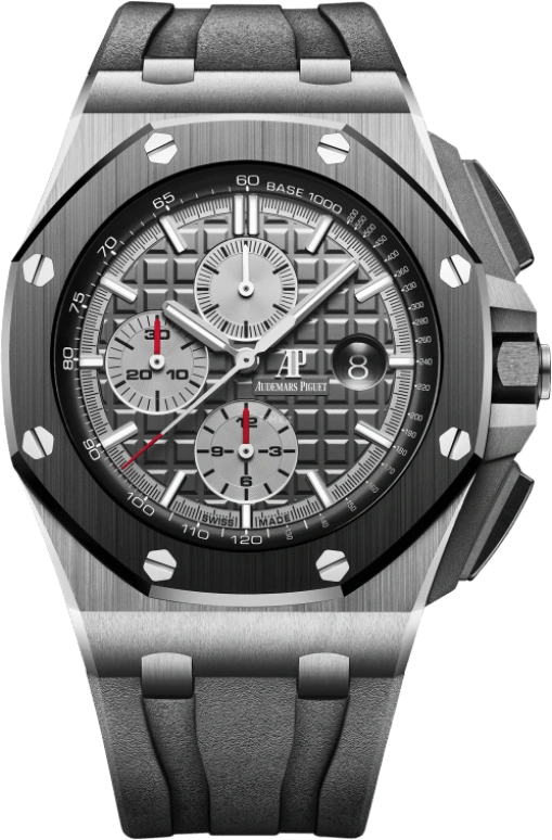 Audemars Piguet,Royal Oak Offshore 44mm,44mm,Titanium,Ceramic,Grey,Automatic,Chronograph,Day,26400IO,26400IO.OO.A004CA.01