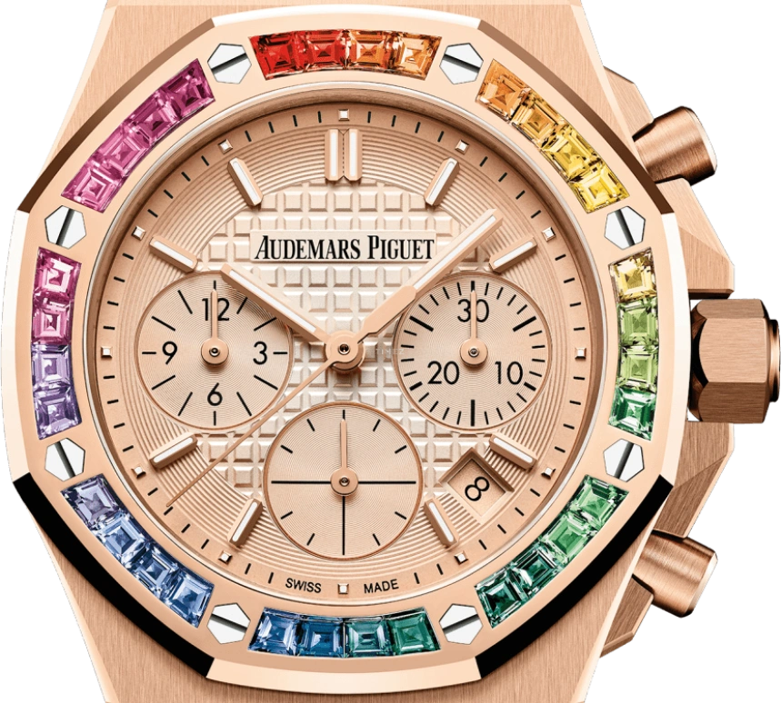 Audemars Piguet,Royal Oak Offshore 37mm,37mm,Pink Gold,Beige,Rose Gold,Automatic,Chronograph,Day,26236OR,26236OR.YY.D085CA.01
