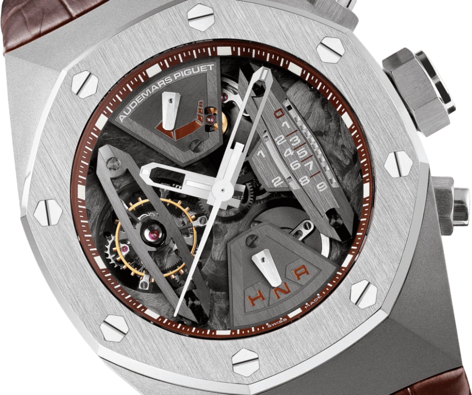 Audemars Piguet,Royal Oak Concept 44mm,44mm,Titanium,Skeleton,Grey,Handwound,Chronograph,Power Reserve Indicator,Tourbillon,Function Selector,237hours,In-house Caliber,26223TI,26223TI.OO.D099CR.01